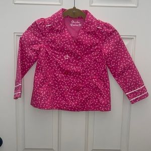 Cherokee pink with flowers light weight pea coat